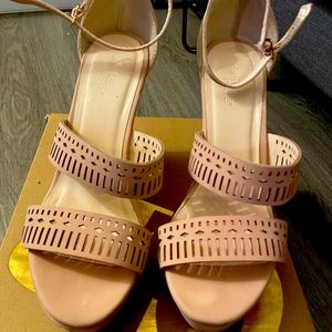 Beige wedges